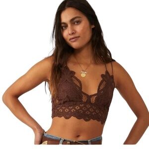 Free people size medium rust color lace bralette with rouched back new with tags